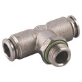 SWIVEL TEE BSPP 6OD X 1/8 - 1/8" BSP Parallel Male x 4mm Outside Diameter, Food Grade Push-in Fitting, Stud Branch Swivel Tee, Brass Nickle Plated, Working Temperature 0Ã‚Â°C to +200Ã‚Â°C, Maximum Working Pressure 15 bar, AignepAll images used are for