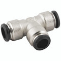 EQUAL TEE 10MM - 4mm Outside Diameter, Tee Connector, Push Fitting, Plastic/Brass Nickel Plated, Working Temperature -20Ã‚Â°C to +80Ã‚Â°C, Maximum Working Pressure 20 bar, AignepAll images used are for illustrative purposes only