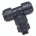10MM OD X 3/8" BSPP MALE SW TEE CENT LEG - 1/8" BSP Parallel Male x 4mm Outside Diameter, Metric Push-in Fitting, Stud Branch Swivel Tee, Plastic, Working Temperature 0Ã‚Â°C to +23Ã‚Â°C, Maximum Working Pressure 16 bar, John GuestAll images used are fo