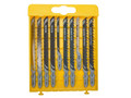 Dewalt HCS Wood Jigsaw Blades Variety Pack of 10 - These DEWALT HCS Jigsaw Blades are made from High Carbon Steel (HCS) and have been engineered to deliver a quality cut in a variety of materials, including wood, laminates and plastics