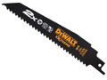 Dewalt 2X Life Wood & Nail Reciprocating Blade 152mm x 6 TPI Pack of 5 - The DEWALT 2X Life Wood &amp; Nail Reciprocating Blades have superior HSS (high speed steel) teeth with added Cobalt for excellent cutting performance and extreme durability in th