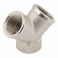 EQUAL "Y" PIECE BRASS PLATED 1/4" FEM - 1/8" BSP Parallel Female, Brass Nickel Plated Adaptor, Equal Y, KelmAll images used are for illustrative purposes only