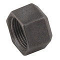 3/4"  BSPP FEMALE CAP HEX OR ROUND BLACK - 1/4" BSP Parallel Female, Malleable Iron Pipe Fitting, Black, Cap Hexagonal, Fig