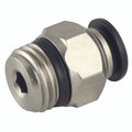 04MM OD X 1/8" BSPT STR MALE ADAP PUSHIN - 1/8" BSP Taper Male x 4mm Outside Diameter, 55000 Series, 20 bar Rated, Hex Body, Stud, Plastic/Brass Nickel Plated, Working Temperature -20Ã‚Â°C to +80Ã‚Â°C, Maximum Working Pressure 15 bar, AignepAll images