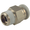 10MM X 1/8" BSPT GREY MALE STUD - M5 Metric Male x 4mm Outside Diameter, One Touch+ Plastic Push-in Metric Tube Fitting, Stud, Plastic/Brass Nickel Plated, Working Temperature 0Ã‚Â°C to +60Ã‚Â°C, Maxmimum Working Pressure 16 bar, KelmAll images used ar