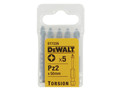 Dewalt DT7226 Torsion Bits PZ2 x 50mm (Pack 5) - The DEWALT Torsion Pozidriv Bits have a hardened core for extra strength and durability