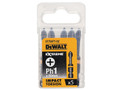 Dewalt Impact Torsion Bits PH1 x 50mm (Pack 5) - The DEWALT Impact Torsion Phillips Bits have a 15&deg; torsion zone that allows the screw driver bit to flex rather than break and a full fit head prevents the rounding of the screw head and prevents 'ca