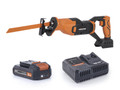 Evolution R150RCP-Li EXT Reciprocating Saw 18V 1 x 2.0Ah Li-ion - The Evolution R150RCP-Li EXT Reciprocating Saw features a variable speed trigger for intuitive speed changes and a safety lock-off switch to prevent accidental starts