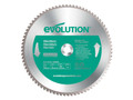 Evolution Aluminium Cutting Chop Saw Blade 355 x 25.4mm x 80T - Evolution tungsten carbide tipped Aluminium Cutting Chop Saw Blade uses the highest-grade Japanese sourced carbide, a hardened steel blade body and ultra-precise brazing to create a fast c