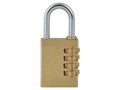 Faithfull Brass Combination Padlock 38mm - The Faithfull Combination Padlock has a solid brass body with a 4-pin brass tumbler mechanism