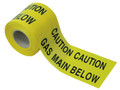 Faithfull Warning Tape 365m - Gas - The Faithfull vivid colour tapes are designed to warn excavation crews of the existence of buried pipes or cables before damage can occur