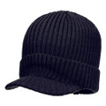Beanie Hat with Peak - Navy 