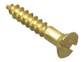 Forgefix Wood Screw Slotted CSK Brass 5/8in x 4 Forge Pack 50