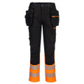DX4 Hi-Vis Class 1 Detachable Holster Pocket Craft Trousers - Orange/Black 28