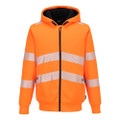 PW321 Hi-Vis Zipped Winter Hoodie - Orange XXXL