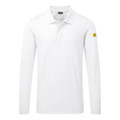 Anti-Static ESD Polo Shirt L/S - White XS