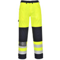 Bizflame Work Hi-Vis Multi-Norm Contrast FR Trousers - Yellow/Navy