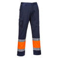 L049 Hi-Vis Lightweight Contrast Class 1 Service Trousers - <p class="text-justify">This fully certified lightweight combat trouser in a contrast navy colourway has a multitude of clever features
