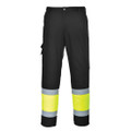 L049YB Hi-Vis Lightweight Contrast Class 1 Service Trousers Yellow/Black - <p class="text-justify">This fully certified lightweight combat trouser in a contrast navy colourway has a multitude of clever features