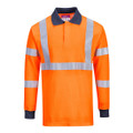 Modaflame Knit HVO FR Long Sleeve Polo Shirt - Orange