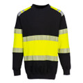PW3 Modaflame Knit Hi-Vis Class 1 FR Sweatshirt - Yellow/Black