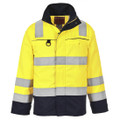 Bizflame Work Hi-Vis Multi-Norm Contrast FR Jacket - Yellow/Navy
