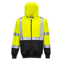 Hi-Vis Contrast Zipped Hoodie - Yellow/Black
