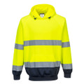 Hi-Vis Contrast Hoodie - Yellow/Navy