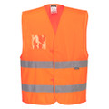 Hi-Vis Half Mesh Two Band Vest - Orange