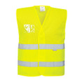 Hi-Vis Half Mesh Two Band Vest - Yellow