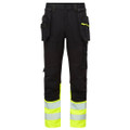 DX4 Hi-Vis Class 1 Detachable Holster Pocket Craft Trousers - Yellow/Black