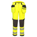EV4 Hi-Vis Stretch Detachable Holster Class 2 Trousers - Yellow/Black Short