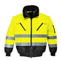 Hi-Vis 3-in-1 Contrast Pilot Jacket - Yellow/Black