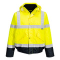 Hi-Vis Contrast Winter Bomber Jacket - Yellow/Navy