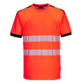 PW3 Hi-Vis Cotton Comfort T-Shirt S/S - Red/Black