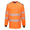 PW3 Hi-Vis Cotton Comfort T-Shirt L/S - Orange/Black