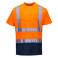 Hi-Vis Contrast T-Shirt S/S - Orange/Navy