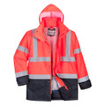 Hi-Vis 5-in-1 Contrast Executive Jacket - Red/Navy