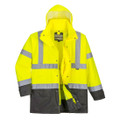 Hi-Vis 5-in-1 Contrast Executive Jacket - Yellow/Grey
