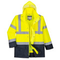 Hi-Vis 5-in-1 Contrast Executive Jacket - Yellow/Navy