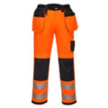 PW3 Hi-Vis Holster Pocket Work Trousers - Orange/Black