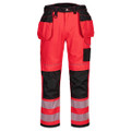 PW3 Hi-Vis Holster Pocket Work Trousers - Red/Black