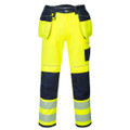 PW3 Hi-Vis Holster Pocket Work Trousers - Yellow/Navy Short