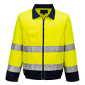 Madrid Hi-Vis Contrast Bomber Jacket - Yellow/Navy