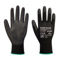 A128 PU Palm Glove Latex Free (Retail Pack) Black - 13-gauge polyester and latex free elastic liner with PU Palm coating
