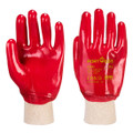 A400 PVC Knitwrist - Red - <p class="text-justify">The PVC Knitwrist fully dipped working glove with knitted wrist and cotton interlock lining