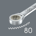 The ratcheting feature at the ring end boasts an exceptional, fine tooth mechanism - 80 teeth in all - which provides greater flexibility, even in very confined workingspaces.
