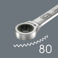 The ratcheting feature at the ring end boasts an exceptional, fine tooth mechanism - 80 teeth in all - which provides greater flexibility, even in very confined workingspaces.