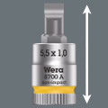 Wera 8700 A FL Slotted screws Zyklop bit socket, 1/4" drive 0.8x5.5x28.0mm - Bit socket with 1/4" drive