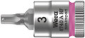 Wera 8740 A HF Zyklop bit socket with holding function, 1/4" drive 3.0x28.0mm - Bit socket with 1/4" drive and holding function for particularly comfortable screwdriving with reduced risk of losing the screw when feeding it into the workpiece Wera 8740 A HF Zyklop bit socket with holding function, 1/4" drive 3.0x28.0mm - Bit socket with 1/4" drive and holding function for particularly comfortable screwdriving with reduced risk of losing the screw when feeding it into the workpiece
